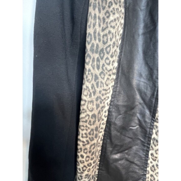 Chicos Travelers Leopard Vegan Leather Jacket Coat Size 0 US Small - Picture 3 of 8